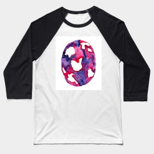 Vibrant Pink, Purple, and Magenta Watercolor Abstract Orb Baseball T-Shirt